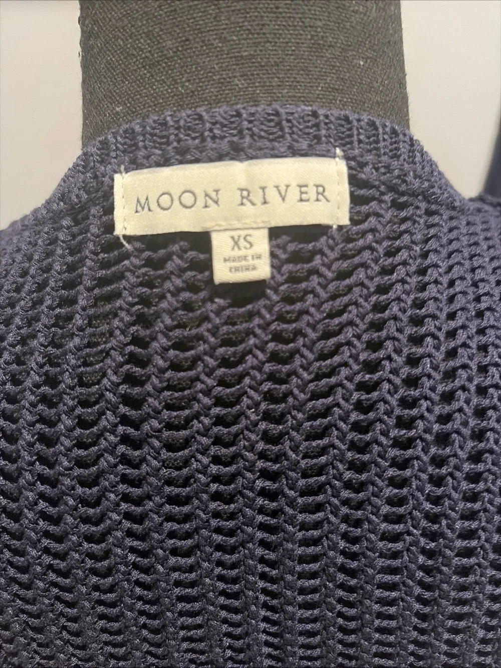 Vest Skirt Matching Set Moon River Knit Navy Blue Boho Hippie 90s
